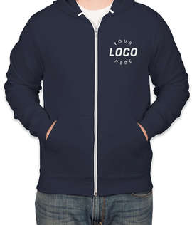 Embroidered Bella + Canvas Ultra Soft Zip Hoodie - Color: Navy