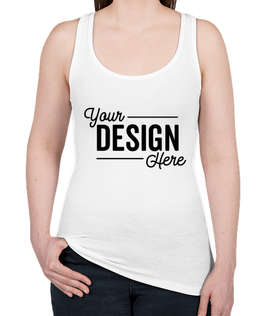 Next Level Women's Slim Fit Jersey Racerback Tank - Color: White