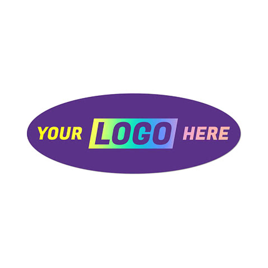 Full Color 8 in. x 3 in. Vinyl Oval Sticker in White