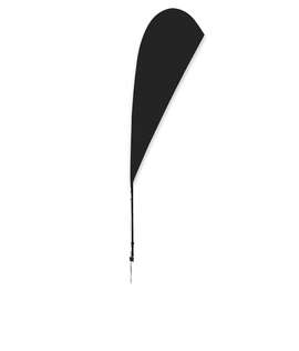Full Color 8’ Streamline Teardrop Flag with Ground Spike - Color: Black