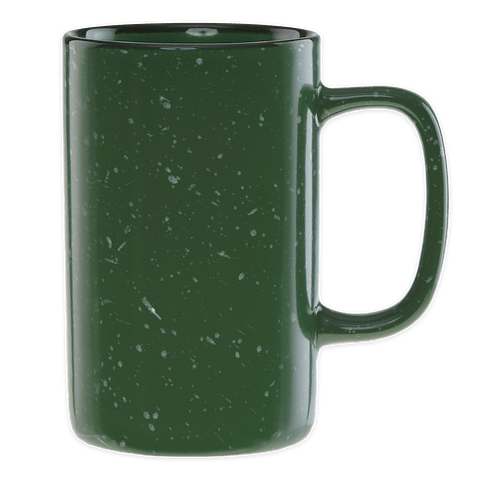 Laser Engraved 18 oz. Ceramic Tall Camper Mug in Green