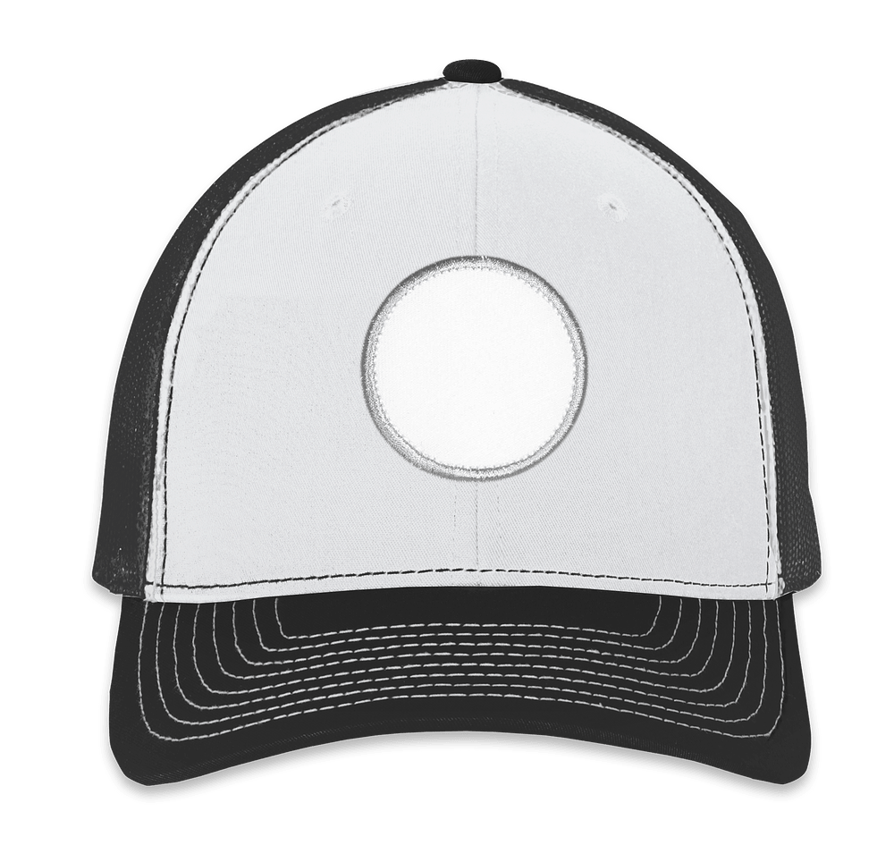 Richardson Snapback Trucker Hat - Circle Patch - Embroidered-default