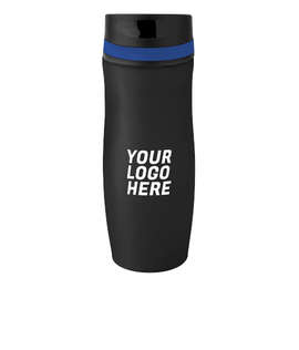 Full Color 14 oz. Persona Wave Trail Vacuum Insulated Tumbler - Color: Black / Royal Blue