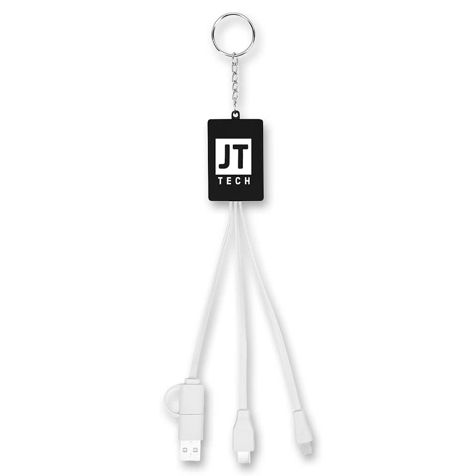 3-in-1 Charging Cable & Phone Stand Keychain