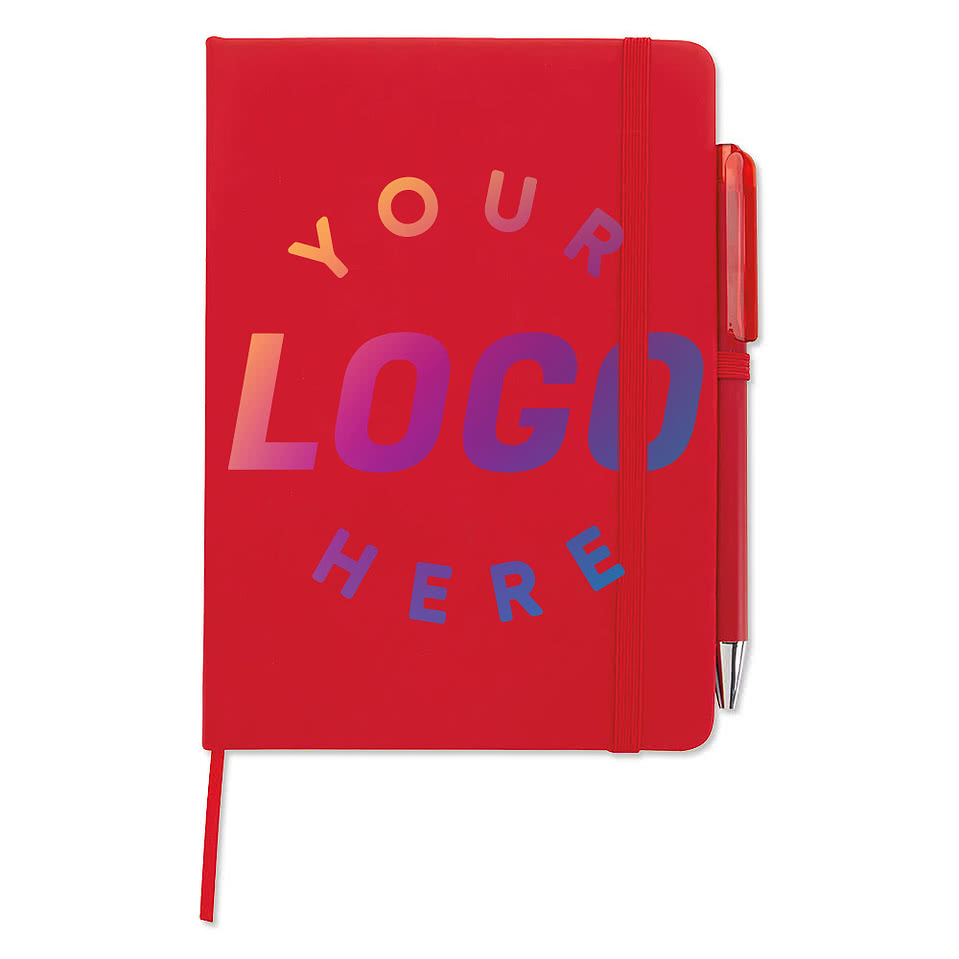 Full Color Promotional Hard Cover Notebook with Joy Pen