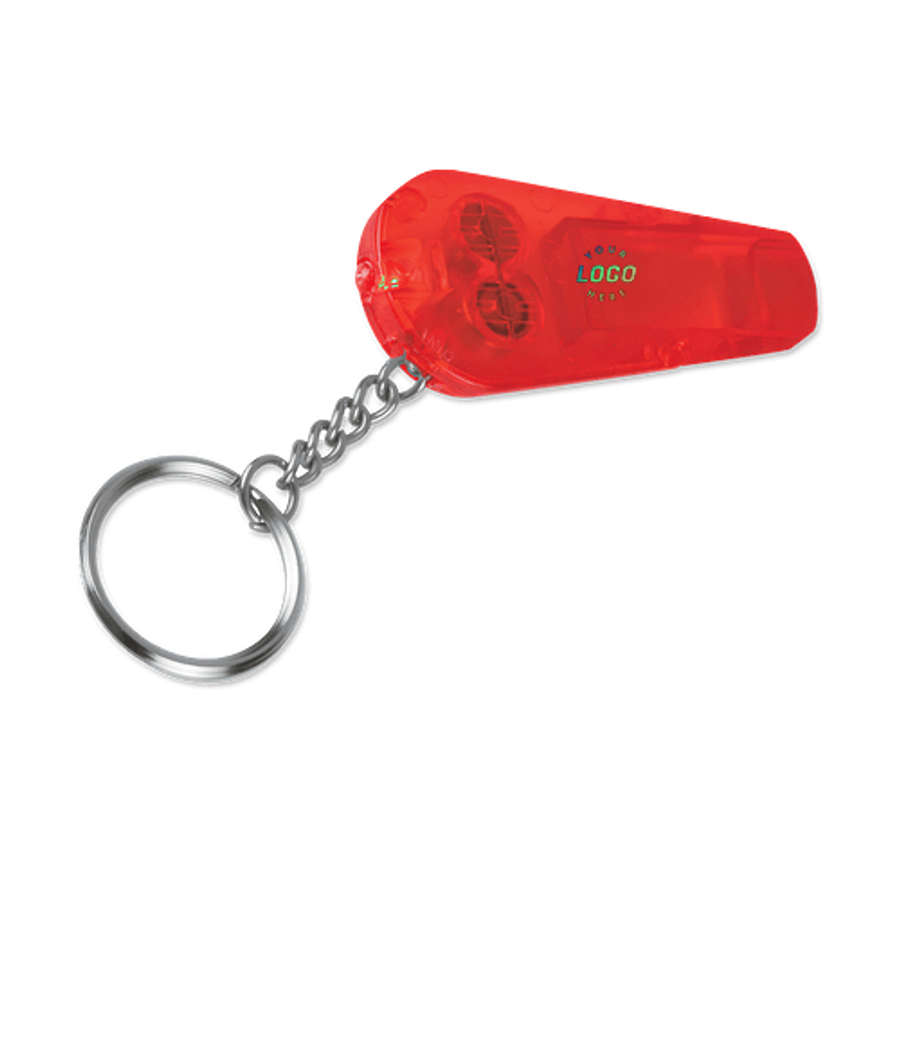 Whistle Keychain with Red Light in Ruby Red