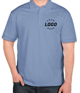 Port Authority Silk Touch Performance Polo - Screen Printed - Color: Carolina Blue
