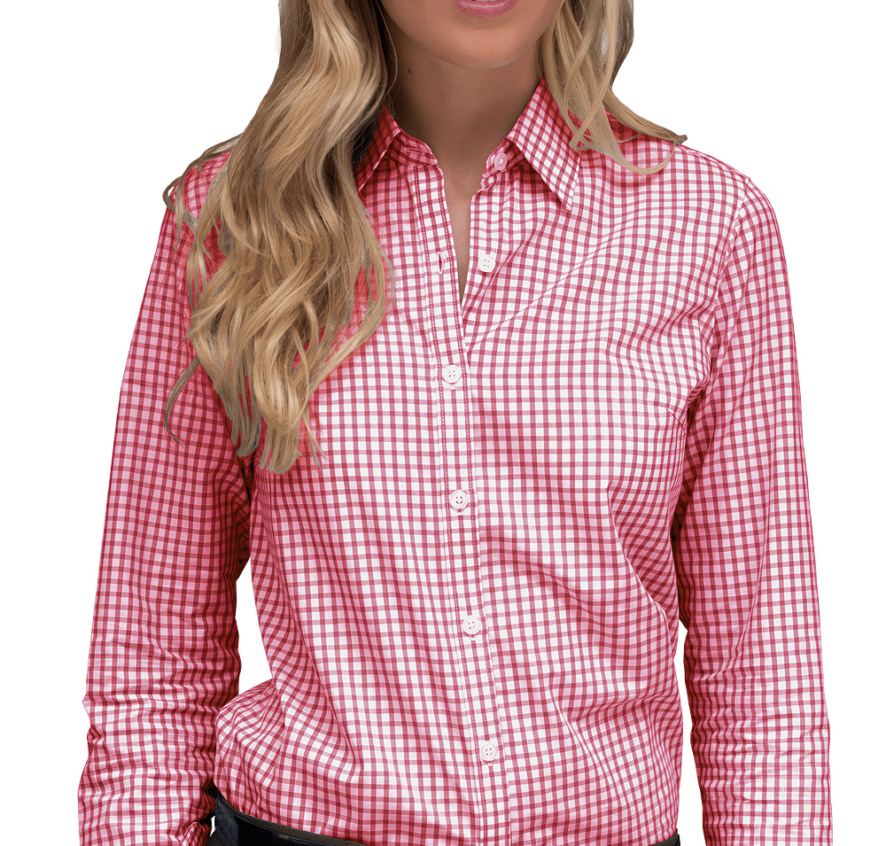Vansport Women's Easy Care Gingham Dress Shirt-default