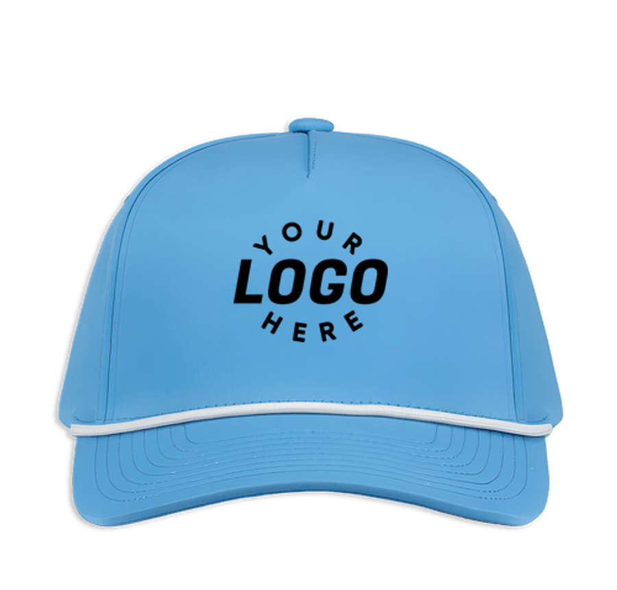 Pacific Headwear Weekender Five-Panel Baseball Hat in Tranquil Blue / Vintage White