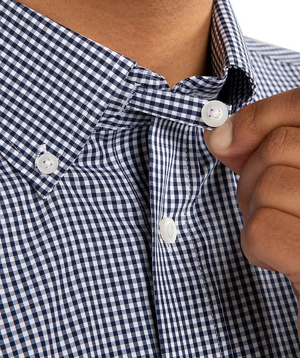 Devon & Jones Crown Collection Gingham Dress Shirt - Embroidered