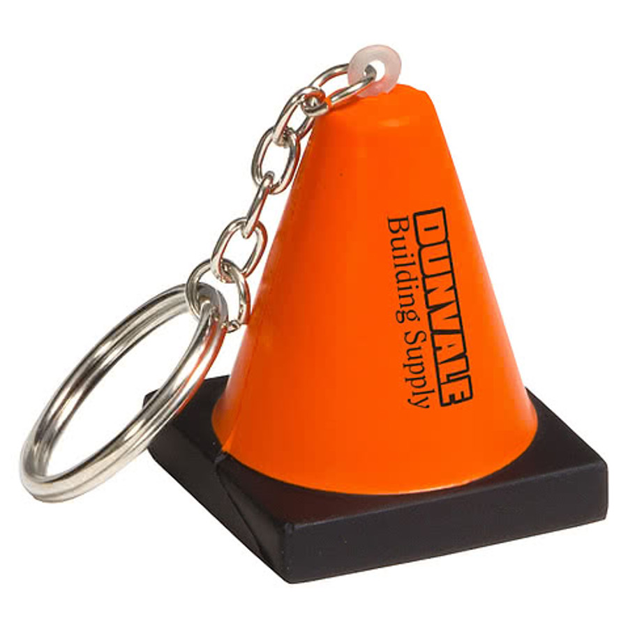Construction Cone Stress Reliever Keychain