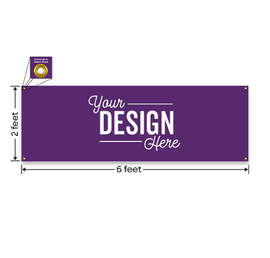 Full Color 6' x 2' Vinyl Banner - Color: Team Purple