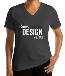 Port & Company Women's Core Cotton V-Neck T-shirt - Color: Charcoal
