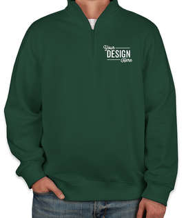 Sport-Tek Premium Quarter Zip Sweatshirt - Embroidered - Color: Forest Green