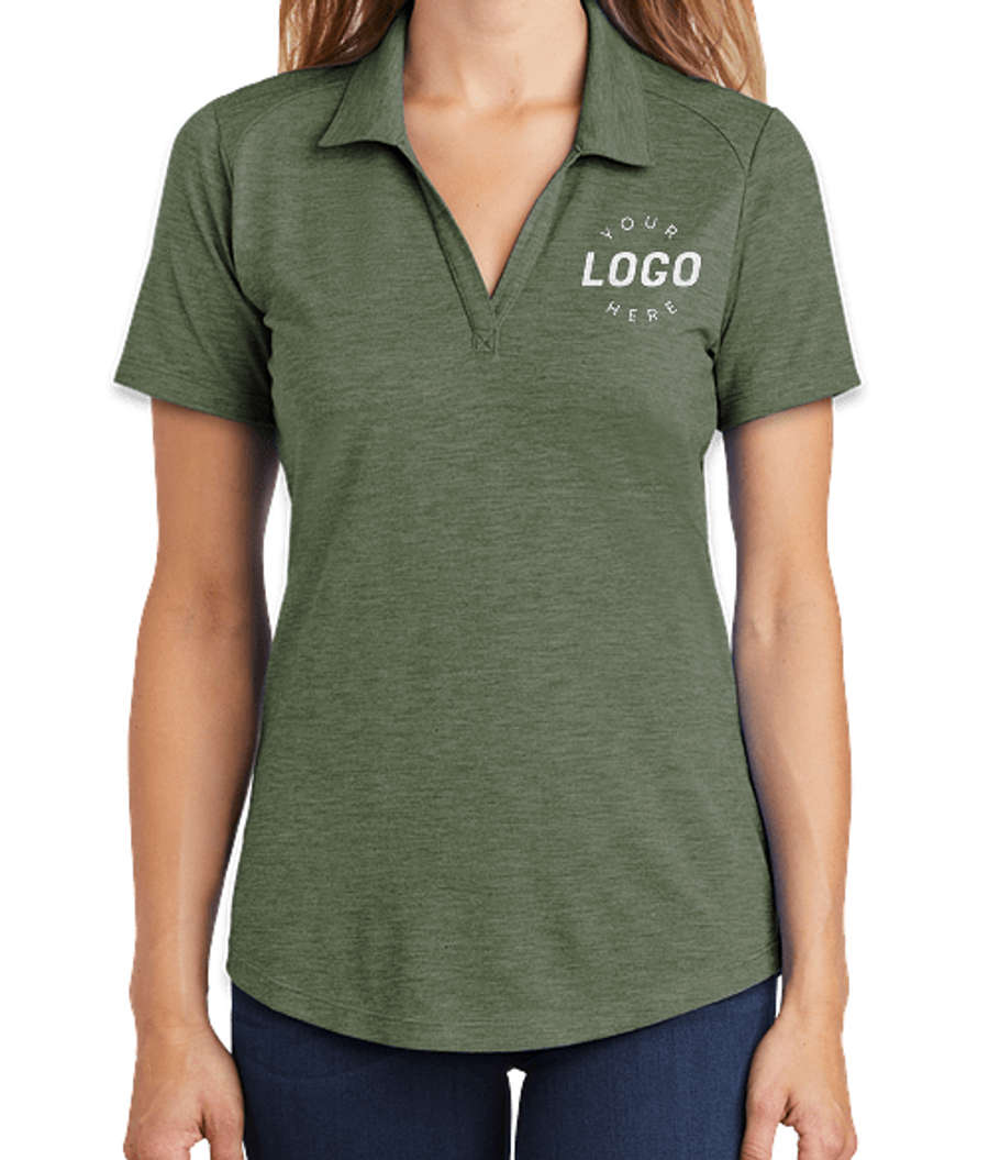 Sport-Tek Women's Tri-Blend Performance Polo - Embroidered in Forest Green Heather