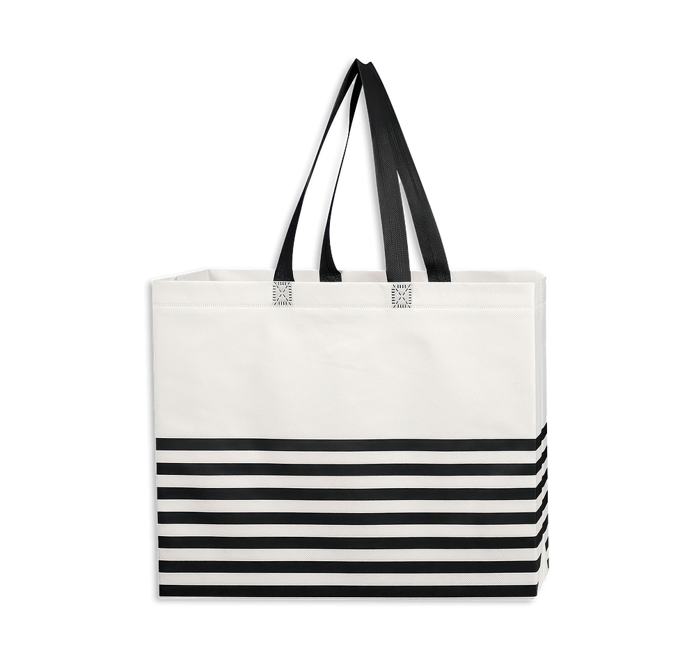 Full Color Medium Horizontal Stripe Non-Woven Tote Bag-default