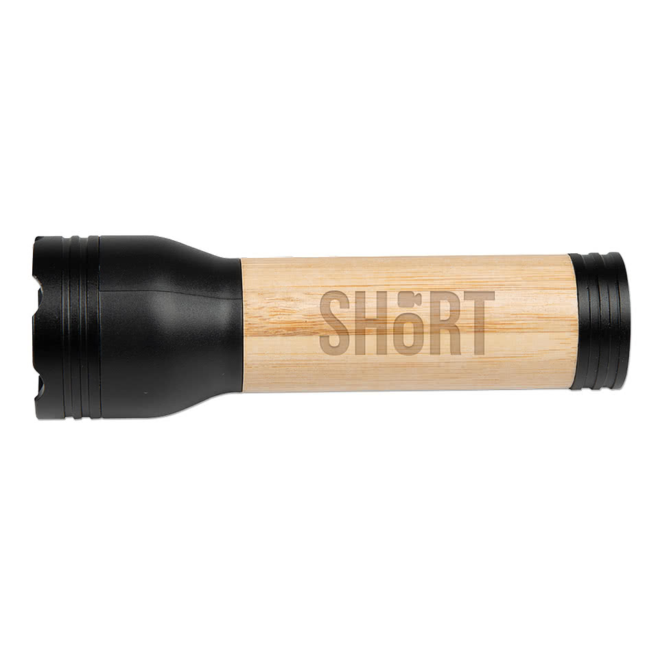 Laser Engraved Bamboo Rechargeable LED Flashlight