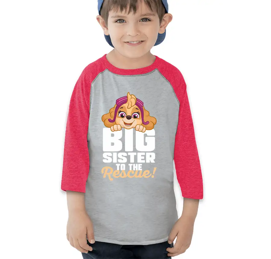 Paw Patrol - Skye - Big Sister Rescue - Rabbit Skins Toddler Raglan T-shirt
