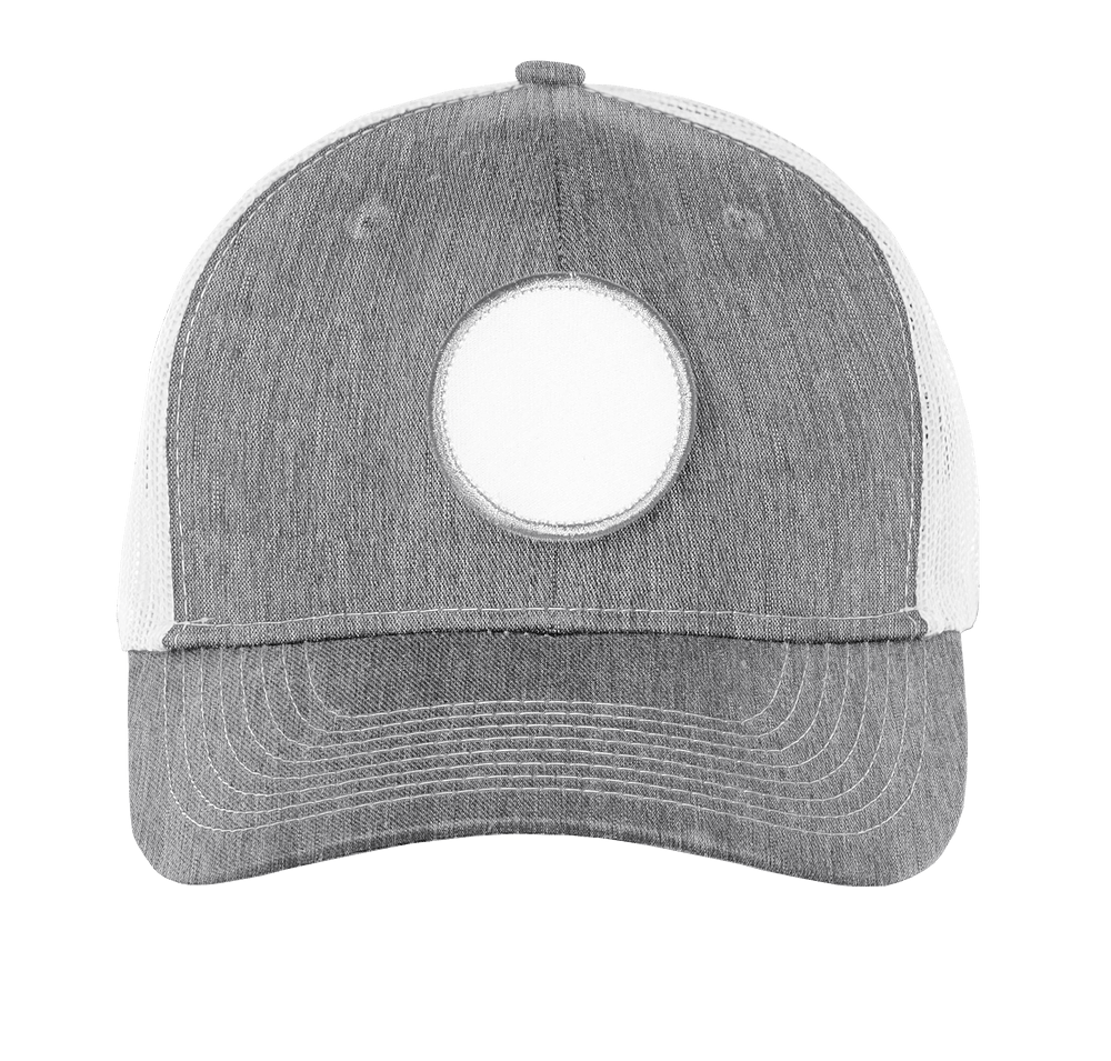 Port Authority Snapback Trucker Hat - Circle Patch - Embroidered-default