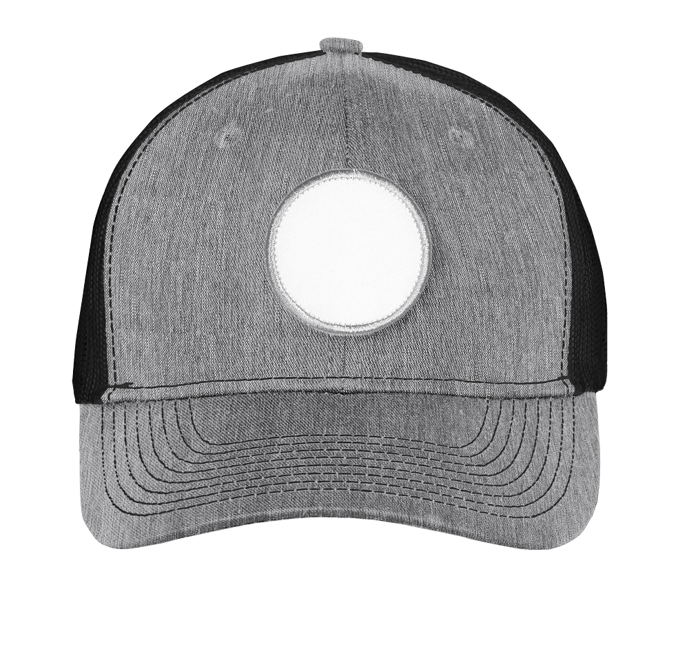 Port Authority Snapback Trucker Hat - Circle Patch - Embroidered-default