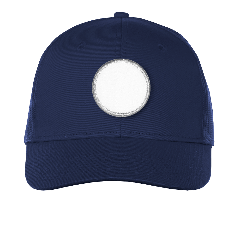 Port Authority Snapback Trucker Hat - Circle Patch - Embroidered-default