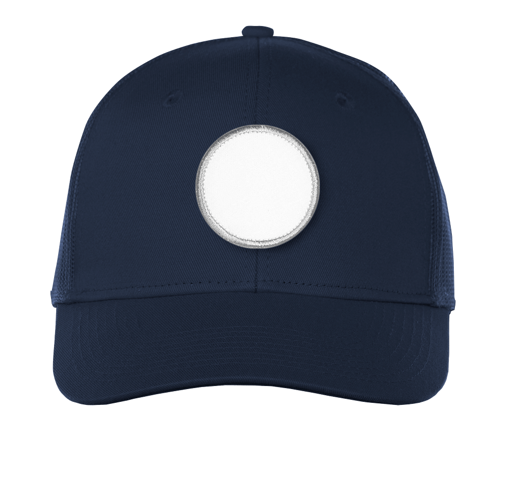 Port Authority Snapback Trucker Hat - Circle Patch - Embroidered-default