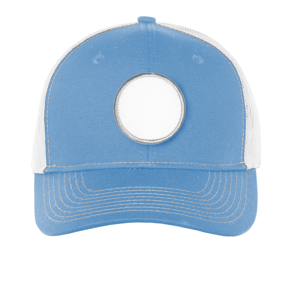 Port Authority Snapback Trucker Hat - Circle Patch - Embroidered-default