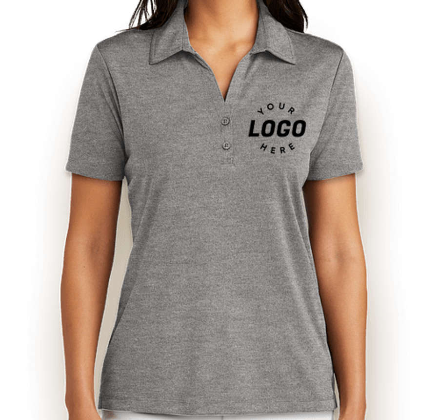 TravisMathew Women's Coto Performance Polo - Printed in Quiet Shade Grey Heather