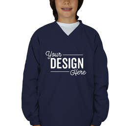 Sport-Tek Youth V-Neck Windshirt - Color: True Navy