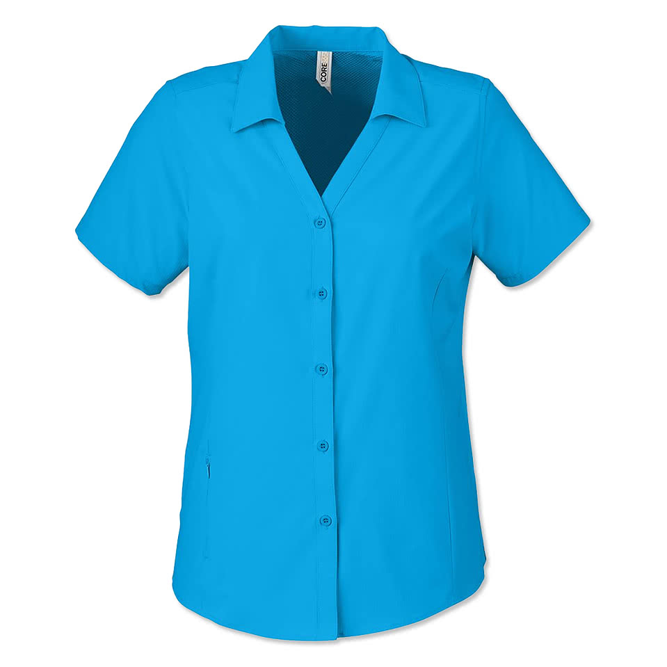 Core 365 Women's Marina Ultra UVP Short Sleeve Shirt - Embroidered