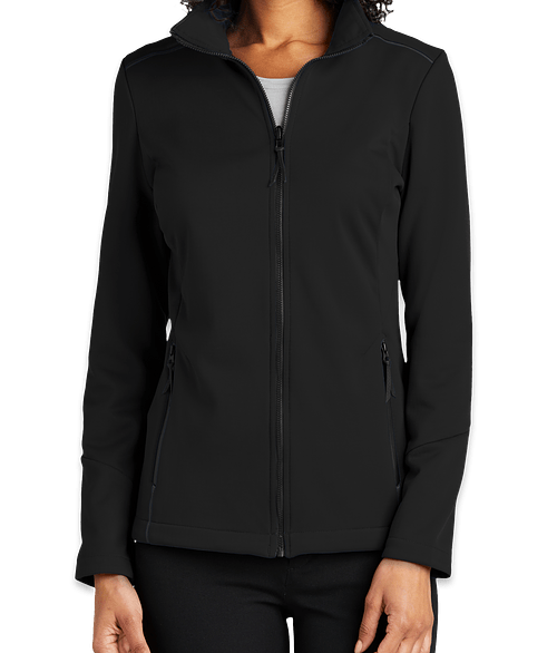 Port Authority Women's Collective Tech Soft Shell Jacket - Printed in Deep Black