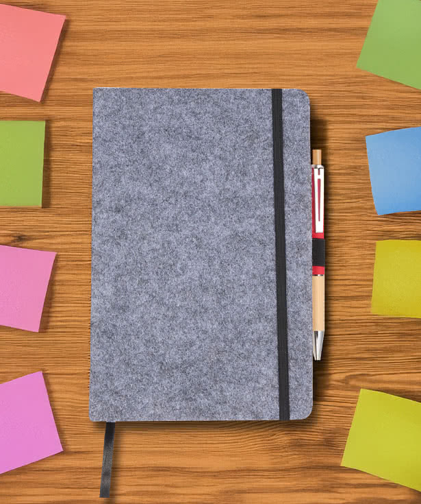 Full Color The Goods Recycled Felt Hard Cover Notebook