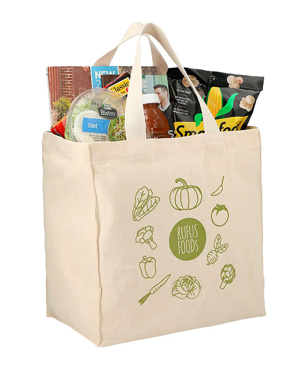 Essential Medium Cotton Canvas Grocery Tote Bag