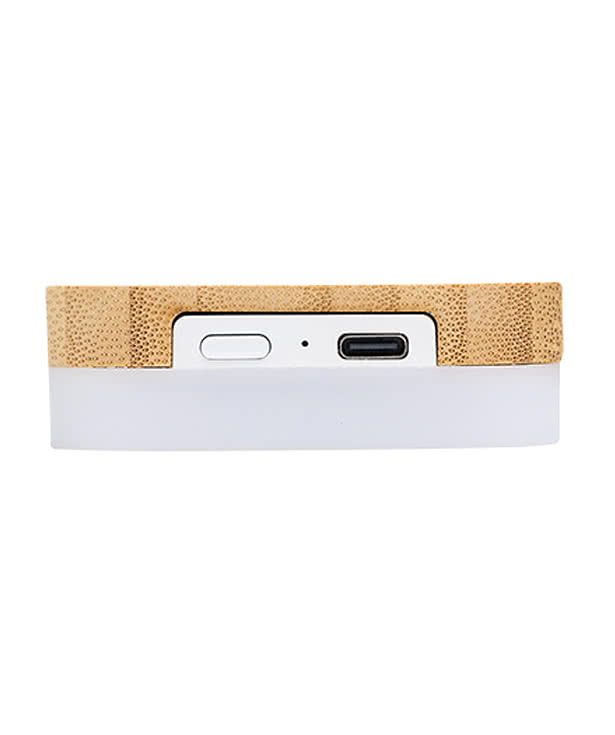 Full Color Bamboo Recycled Wireless Charger Night Light