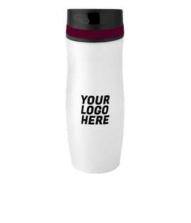 Full Color 14 oz. Persona Wave Trail Vacuum Insulated Tumbler - Color: White / Burgundy