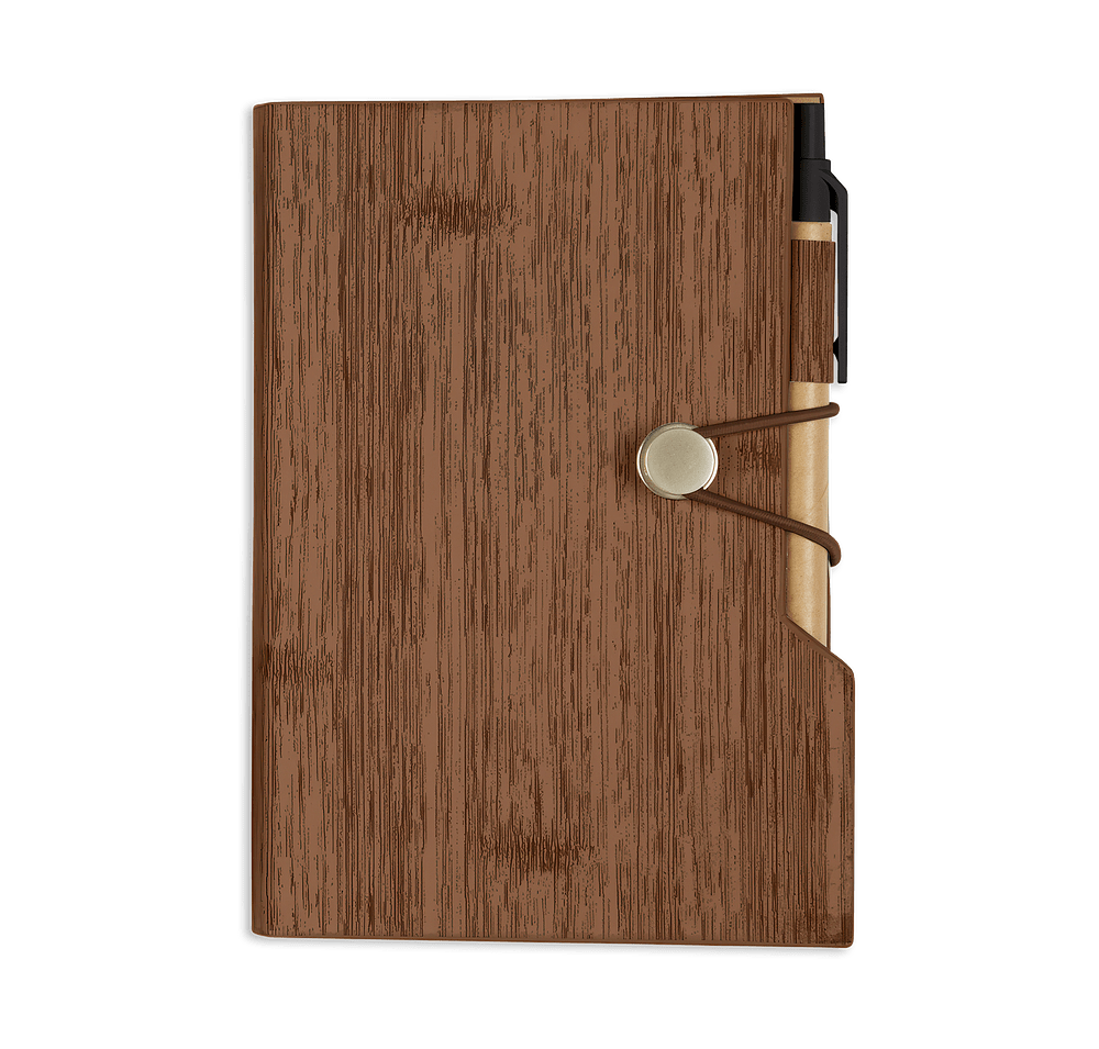 Woodgrain Look Notebook with Sticky Notes and Flags-default