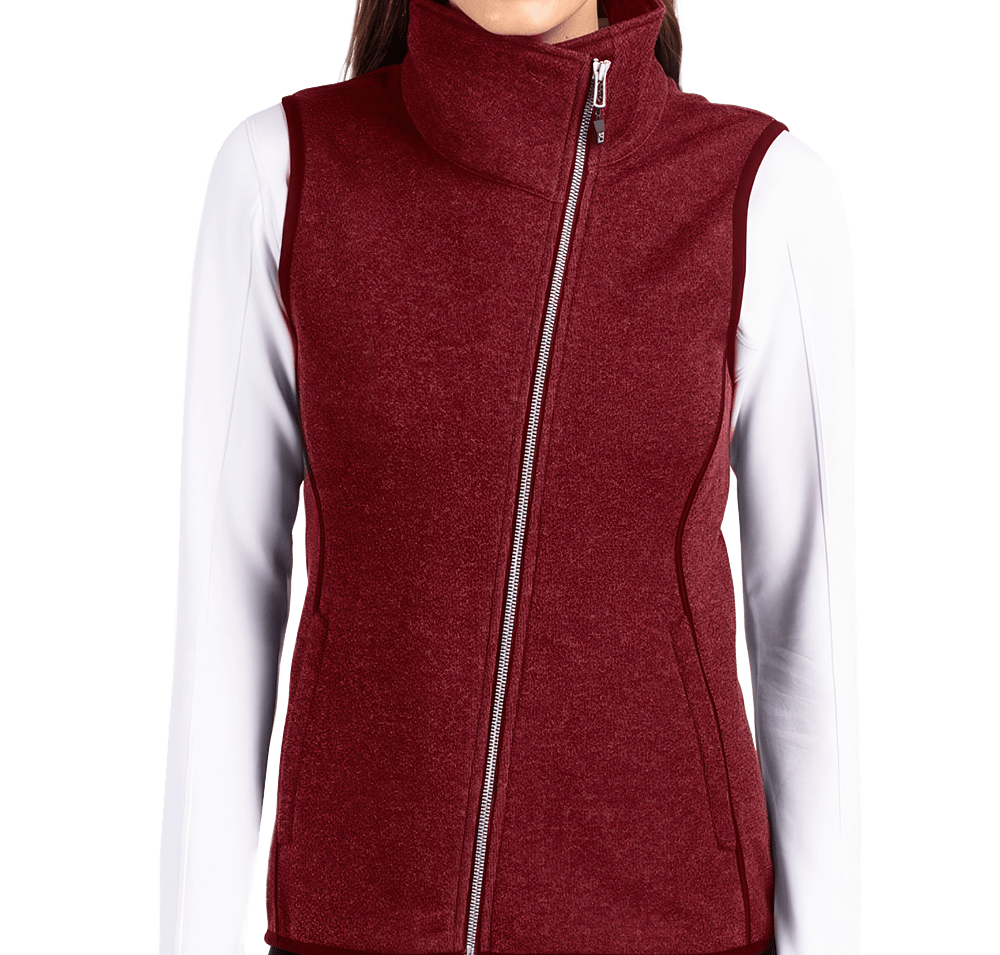 Cutter & Buck Women's Mainsail Asymmetrical Sweater Fleece Vest-default