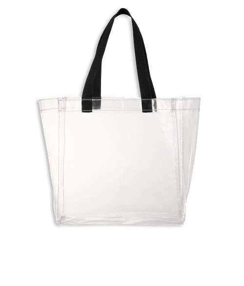 Rally Small Clear PVC Stadium Tote Bag in Black