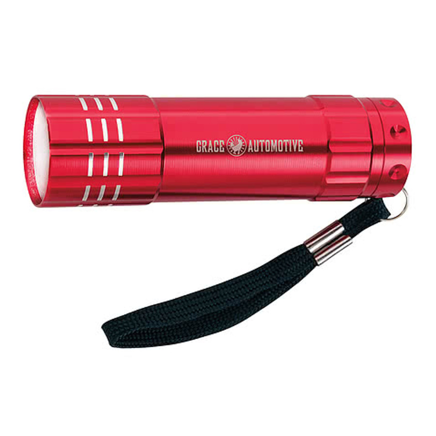 Laser Engraved Mini COB Flashlight in Black