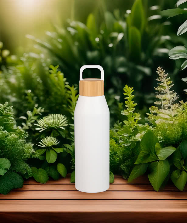 Laser Engraved 24 oz. Aspen Eco Water Bottle with Bamboo Lid