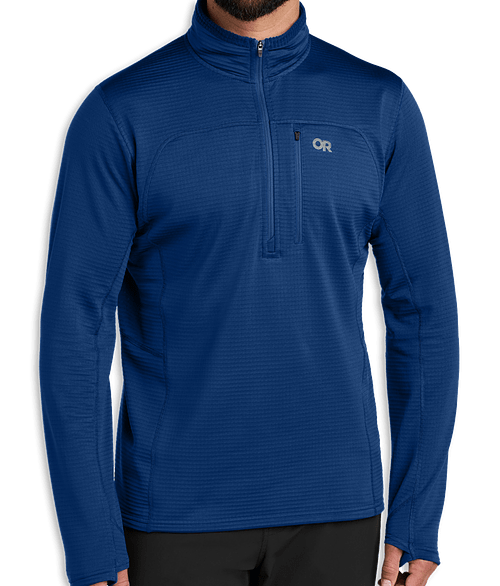 Outdoor Research Tech Grid Fleece Quarter Zip Sweatshirt in Galaxy Blue