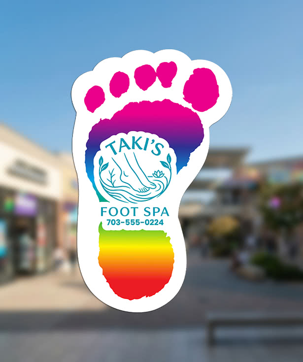 Full Color Re-Stick-It 2 in. x 3.125 in. Left Foot Shaped Reusable Decal