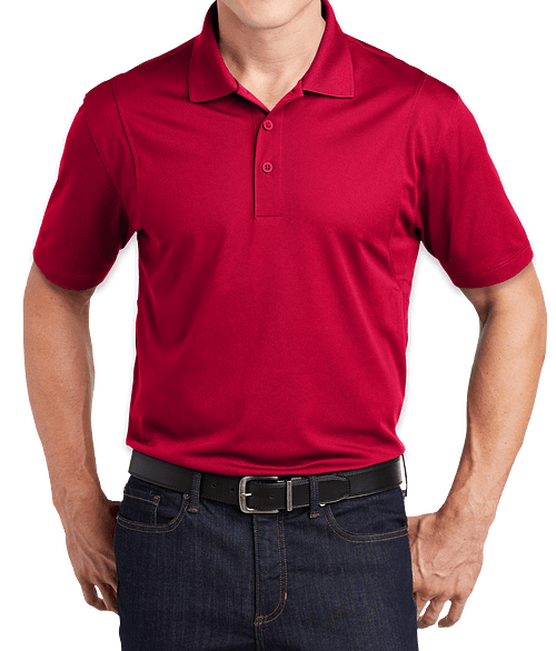 Sport-Tek Sport-Wick Micro Pique Performance Polo - Embroidered in Deep Red