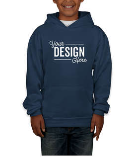 Hanes Youth EcoSmart 50/50 Pullover Hoodie - Color: Navy