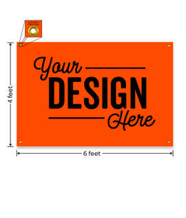 Full Color 6' x 4' Vinyl Banner - Color: Orange