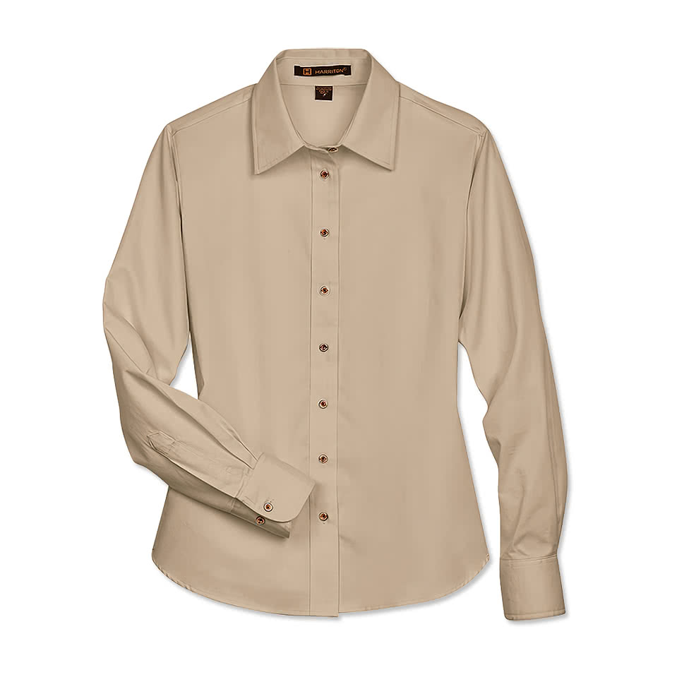 Harriton Women's Easy Blend Long Sleeve Twill Dress Shirt