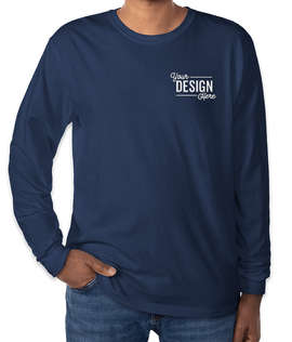 Comfort Colors 100% Cotton Long Sleeve T-Shirt - Embroidered - Color: Midnight