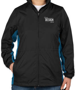 Port Authority Women's Core Colorblock Full Zip Jacket - Color: Black / Imperial Blue