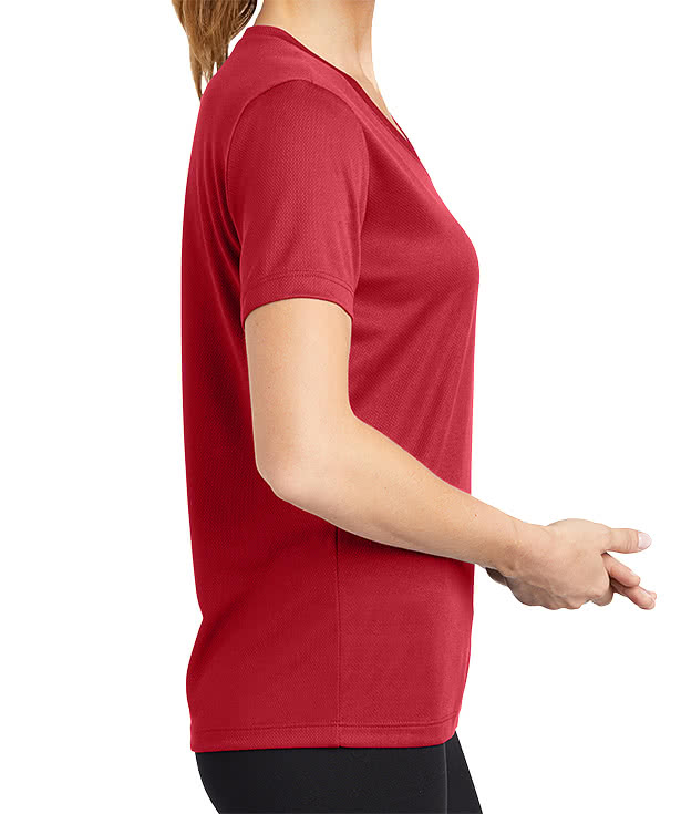 Sport-Tek Women's RacerMesh V-Neck Performance Shirt