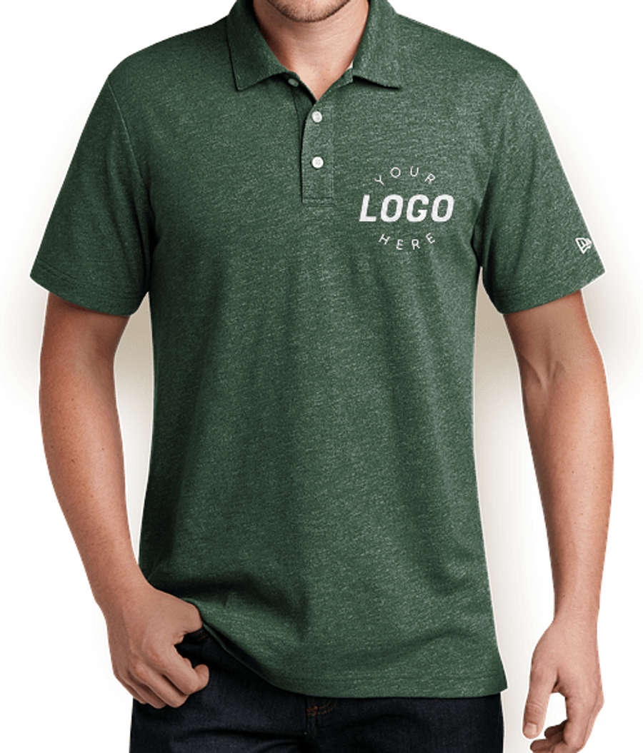 New Era Slub Twist Polo in Dark Green Twist
